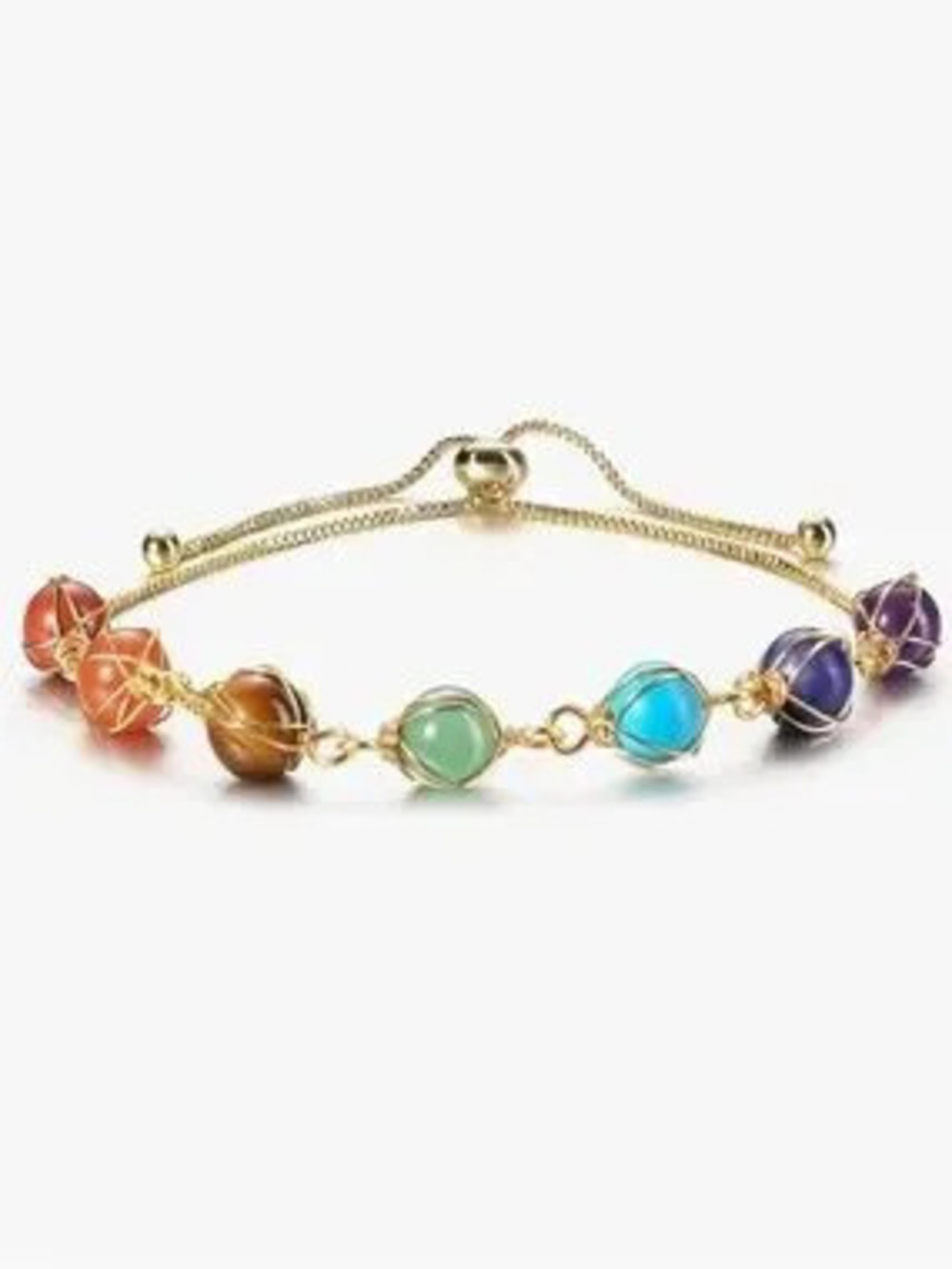 !!! Anthropologie Gold Bead Bracelet with Multicolored Gemstones
